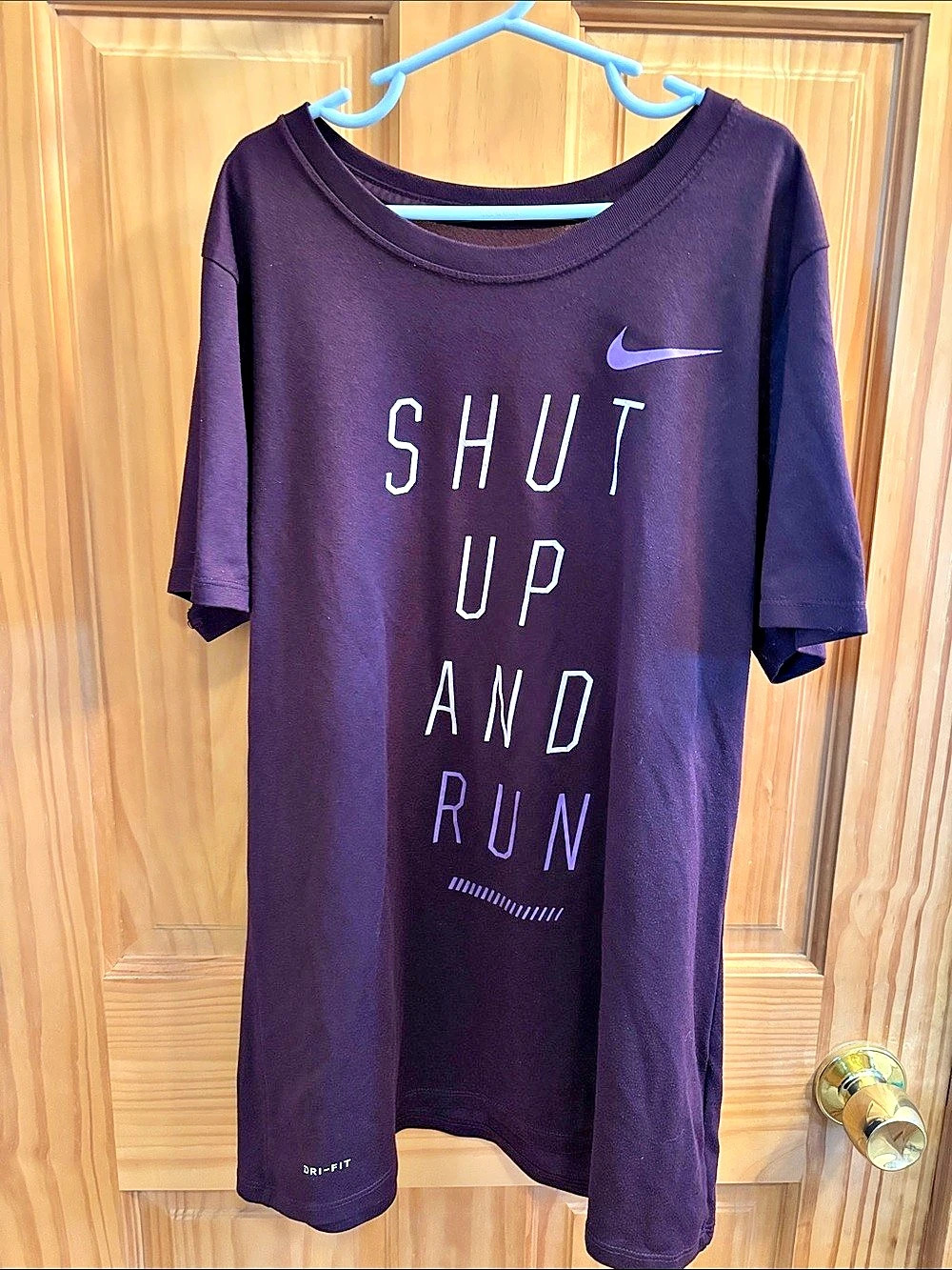 Nike Shut Up And Run Dri-FIT Tee Purple Medium